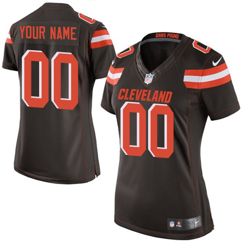 Women's Elite Nike Jersey Brown Home - Customized NFL Cleveland Browns